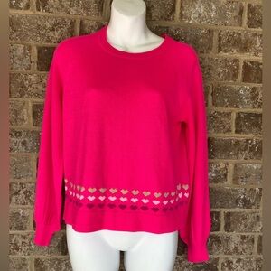 Lilly Pulitzer Alyona Mini Heart Sweater In Pink Grenadine Size XS